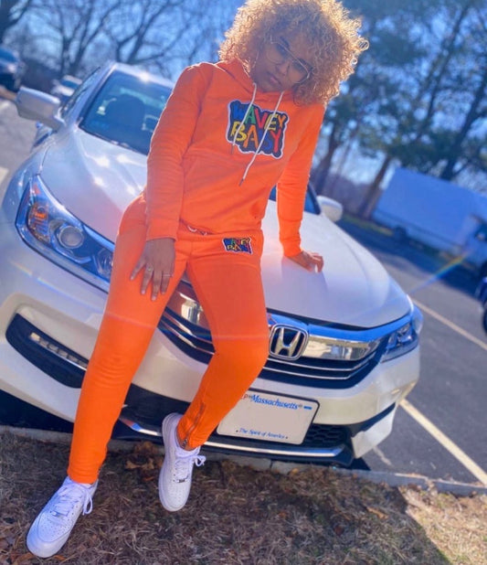 Orange Hoodie Set